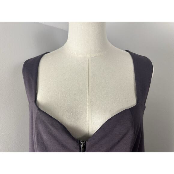 Torrid Plus Sweetheart Neckline Sleeveless Zipper/Lace Tunic Grey Sz 2 (18/20) - Picture 2 of 11